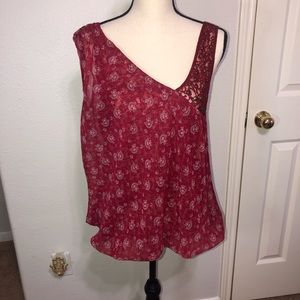 Free People Bubble Hem Asymmetrical Studded Top Lg